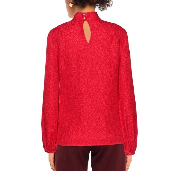 NWT Theory Mock Neck Silk Blouse - Picture 6 of 13